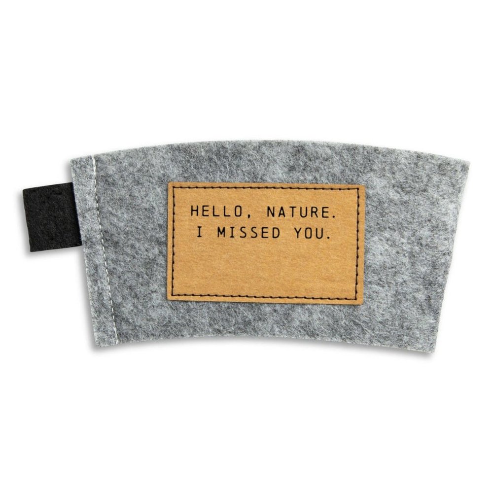 Hello Nature Coffee Cozy - Gray